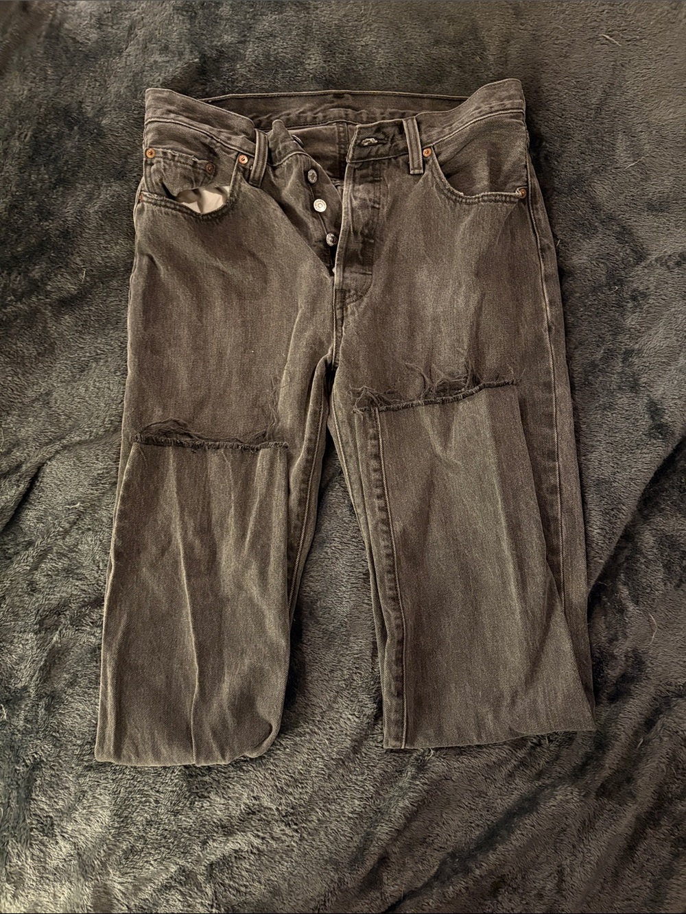 Women’s Straight Leg Black Washed Jeans